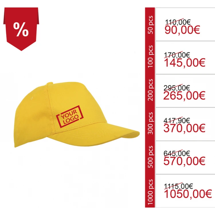 Cappellini personalizzati per bambini in poliestere con regolazione a velcro